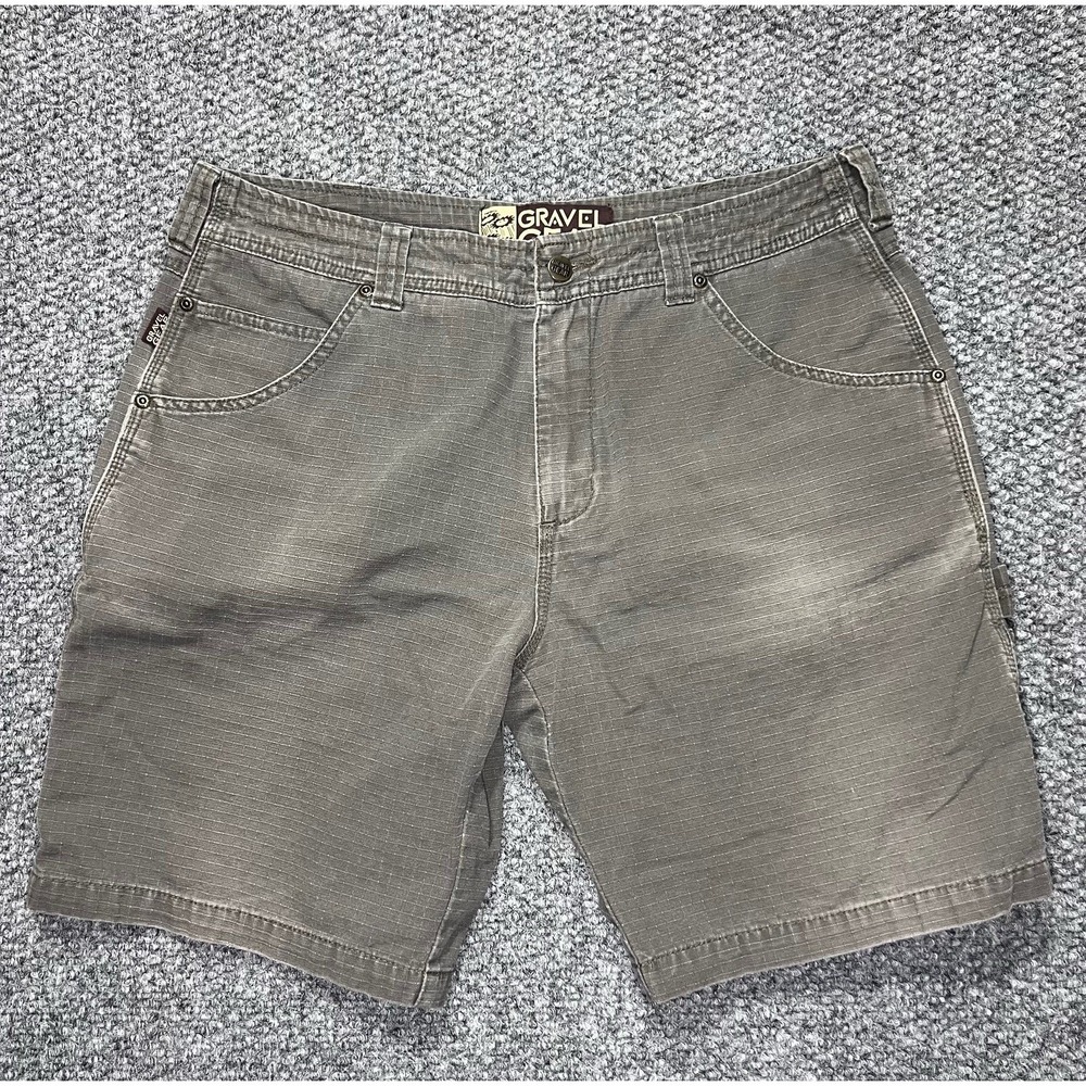 Gravel Gear Relaxed Fit Chino Shorts Gray Cotton Pockets Men's‎ 36